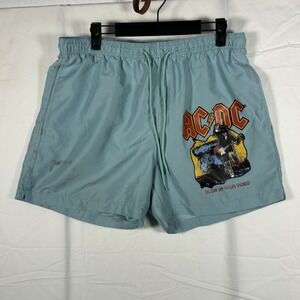 AC/DC Blow Up Your Video Swim Trunks Mens Large Blue Graphic Board Shorts